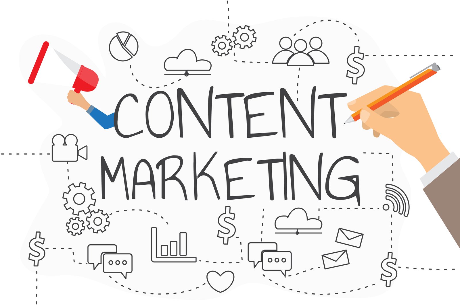 content marketing background, vector