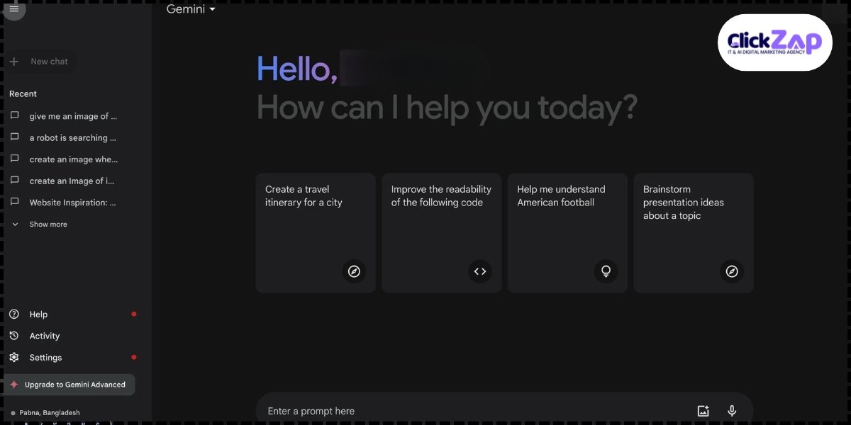 Gemini AI content selection - ClickZap IT