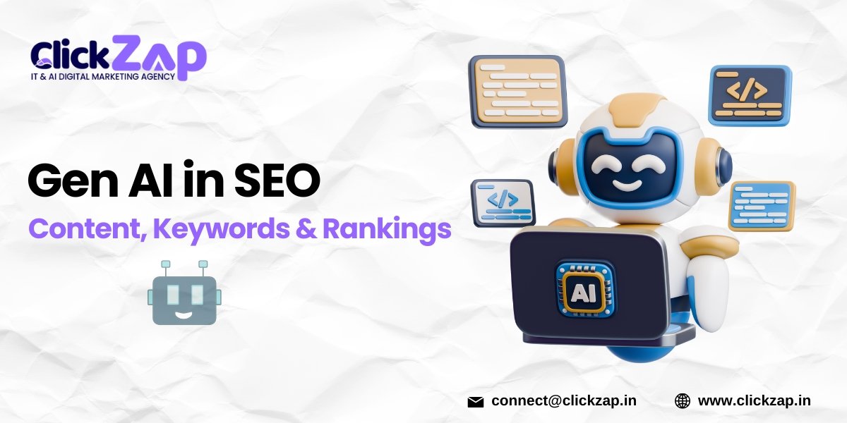 Gen AI in SEO Content, Keywords & Rankings - ClickZap IT
