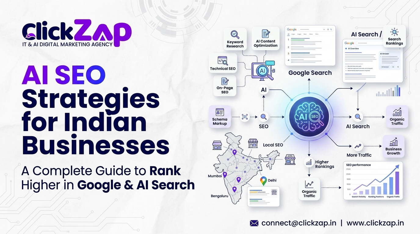 AI SEO strategies for Indian businesses – ClickZap IT