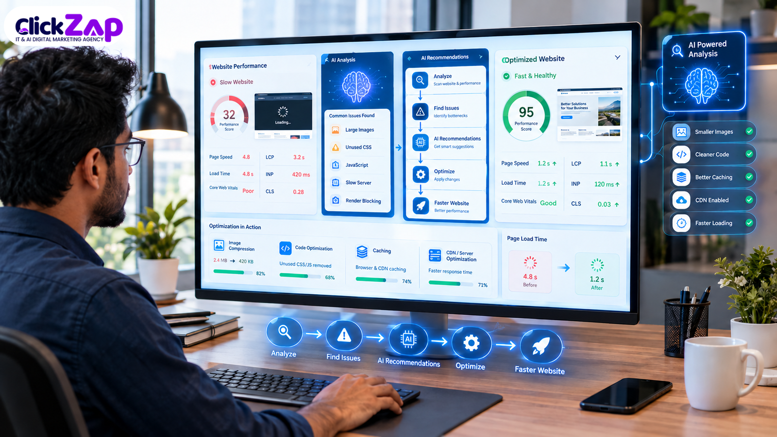 How to Use AI for Website Speed Improvement Step by Step Process | AI Powered Website Performance Optimization 